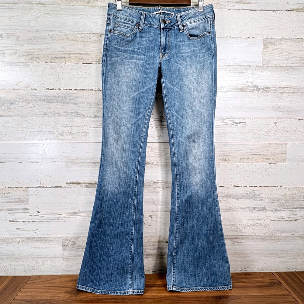Vince Flare Jeans 30x34‎ Blue Eclipse Low Rise Stretch Denim Boho Y2K Indie Chic